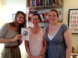 Elizabeth Clark, Caragh O'Brien, and Kate Jacobs in Beth's office, July 8, 2014
