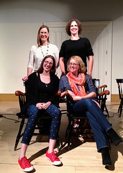 ​Caragh O'Brien, Dayna Lorentz, Kristin Cashore, and Tui Sutherland at Williams College, October 2, 2014​