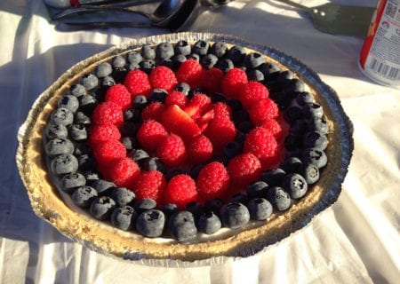 Patriot Fruit Tart with blueberries and raspberries